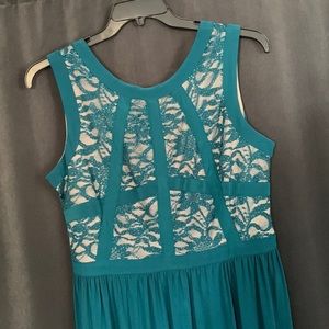 R&M Richards Teal Maxi Dress Size 16